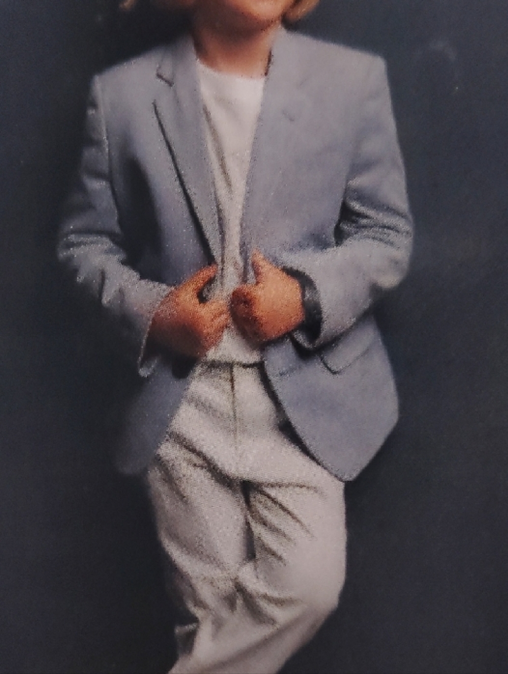 Boys Denim Light Blue Two-Button Blazer 4/5 NEW $128